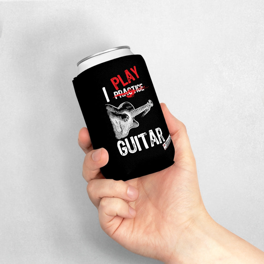 I PLAY Guitar - can cooler sleeve (aka "koozie") (Black)